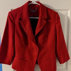 Whbm red peplum blazer